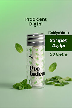 Probident Doğal Saf Ipek Nane Aromalı Diş Ipi – Plastiksiz Cam Şişede 30m | Hassas Diş eti temizliği