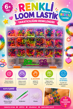 EVENT Büyük Boy Lastik Örgü Bileklik ve Kolye Seti, Eğlenceli ve Yaratıcı Tasarım Malzemesi