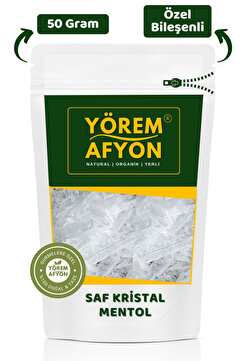 Gülçehre Yörem Afyon Doğal Tıbbi Nane Bileşenli Keskin Ferahlatıcı Kristal Mentol {Menthol Crystals} | 50Gr.