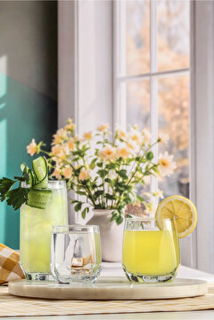 LAV Diamond Cam Bardak Seti 18'li (6 Su Bardağı, 6 Viski Bardağı, 6 Meşrubat Bardağı)
