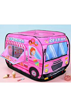 MJ TOYS Dondurma Arabası Çocuk Oyun Çadırı - Araçlar Serisi - Otomatik Kolay Kurulum Dondurma Arabası Oyun Evi