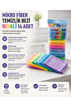Myplas Renkli 14 Adet Mikrofiber Temizlik Bezi