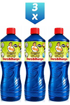 KONSANTRE GÜÇ Derz & Banyo Duşakabin Fayans arasıTemizleyici 1 Litre x 3 Adet– Küf, Sararma ve Kireç Karşıtı Güçlü