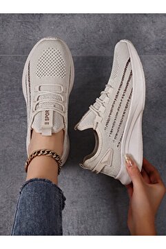 E SPORT Bej Unisex Hafif Triko Sneaker Ortopedik Ayakkabı-015