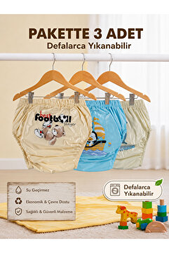babixkids Anti Alerjik Yıkanabilir 3'lü Erkek Bebek Alıştırma Külodu Bebek Tuvalet Eğitimi (DESENLERDE FARKLILIK OLABİLİR)