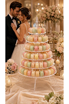 YYK YIKANABİLİR YAĞLI KAĞIT HEP PİŞİR Eyfel Kulesi Temalı Macaron Standı 6 Katlı