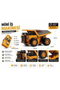 scntoys Şarjlı Mini METAL Kamyon 1:64 Ölçek Uzaktan Kumandalı Kamyon Metal 8 Kanallı Full Fonskiyonlu