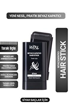 WOU World of Unique Beyaz Kapatıcı Tarak Uçlu Saç Stick/Siyah