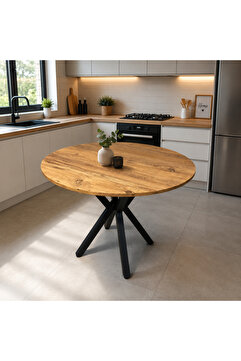 Cosargroup Yuvarlak Yemek Masası Pot Ayak Mutfak Balkon Masası 90x90