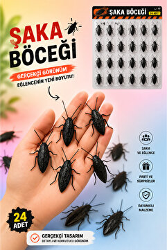 MİNGODAN 24’lü Gerçekçi Hamam Böceği Şaka Oyuncağı Örümcek – Parti Eğlence Korkutma Oyuncağı (24 Adet)