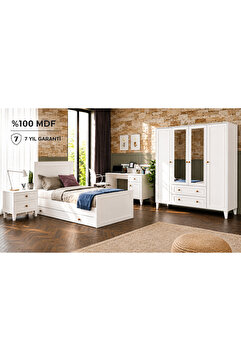 VENATTO MADRİD AYNALI ÇOK FONKSİYONEL GENÇ ODASI (%100MDF)