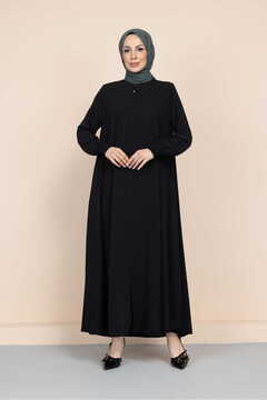 gülmedine Krep Kumaş Mevlana Kloşlu Cepli Ferace Abaya