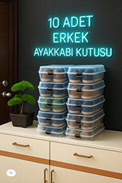 wilseder Erkek Şeffaf Ayakkabı Kutusu, Ayakkabı Saklama Kutusu, Ayakkabı Düzenleyici