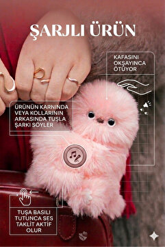 TrendTopic Miruni Akıllı Peluş Robot Oyuncak - Müzikli - Hareketli Kafa - Etkileşimli Sevimli