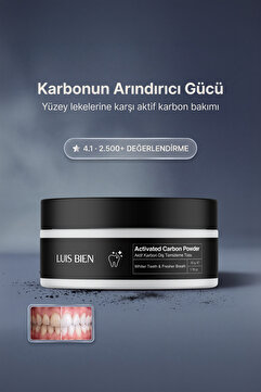 Luis Bien Organik Aktif Karbonlu Diş Beyazlatma Tozu 50 g – Çay/Kahve/Sigara Lekesi Karşıtı Diş Bakımı