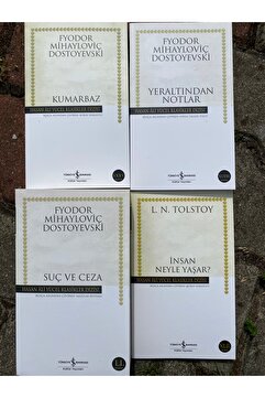 Türkiye İş Bankası Kültür Yayınları Dostoyevski 4 Kitap Set Suç Ve Ceza Yeraltından Notlar Kumarbaz Insan Neyle Yaşar