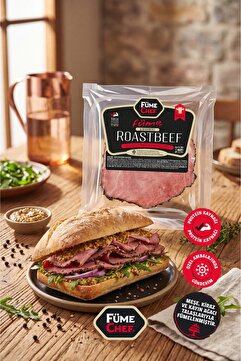 FümeChef Karabiberli Füme Roastbeef (Rozbif)100 gr Yağsız Dana Etinden Tütsülenmiş Vakumlu Paket