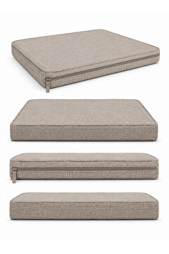 EA HOME ROYALE COMFORT KETEN CAPPUCCİNO 53x46cm Sandalye ölçüsüne uygundur. 1 adet fermuarlı yıkanılabilir sandalye koltuk minder seti