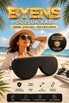 BYENS Gözlük Kabı Koruma Kılıfı Güneş Gözlüğü Saklama Kılıf Silikon Kutusu Katlanabilir Cam Koruyucu Askılı