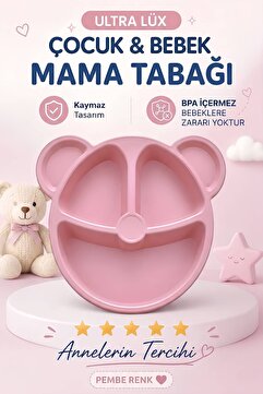 MorBebe Lüx Mama Tabağı Çocuk ve Bebek [ PEMBE ]