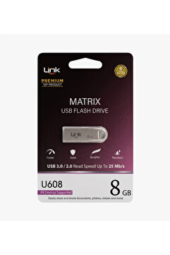 Linktech Matrix 8gb Usb 2.0 Metal Usb Flash Bellek U608