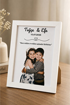 AY AN STUDYO Bazı Ruhlar Evvelden Aşinadır Birbirine Çocukluk Fotoğrafı Birleşimi Kişiye Özel Çerceve