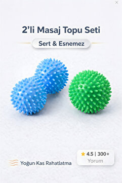 Tilda BSC. & Home Masaj Topu 2’li Set – Sert & Esnek Dikenli Kas Gevşetici Egzersiz Topu (7,5 cm) / Exercise Ball