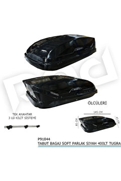 PWR Tabut Port Bagaj Soft Parlak Siyah 400LT Tuğra