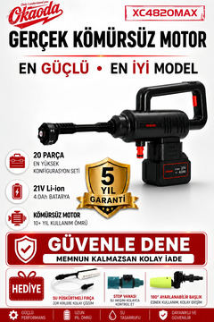 okaoda 🔥 4820 fırçasız motor çift pil Şarjlı Yüksek Basınç oto araba yıkama ve bahçe temiz makinesi