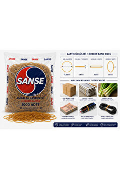 Sanse 70mm Ambalaj para Lastiği 1000’li Güçlü Tutuşlu Kauçuk