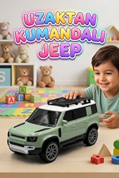 Tıfıl Toys Uzaktan Kumandalı Şarjlı Işıklı 1:16 Ölçekli 4 Yön Fonksiyonlu Off-Road Jeep Oyuncak Araba Gri