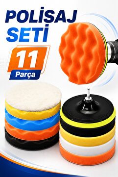 Telvesse Pasta Cila Polisaj Süngeri Seti 115mm Matkap Uyumlu Pasta Cila Parlatma Pedi Seti 11 Parça Oto Bakım