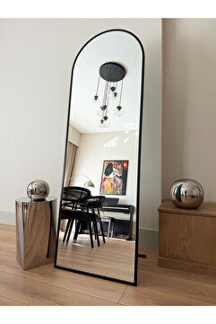 EFFE YAPI DEKOR 180*60 Cm Siyah Metal Çerçeveli Ayaklı Boy Aynası