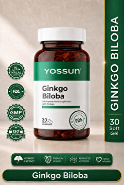 yossun GINKGO BILOBA Ginkgo İçeren Yumuşak Kapsül Takviye Edici Gıda