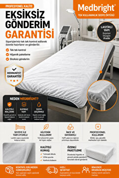 MEDBRIGHT 50 Adet 80x240 Lastikli Tek Kullanımlık Sedye Örtüsü--