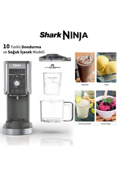 NINJA Aile Boyu Dondurma Makinesi 11 Programlı Mix-In Slushi Frappe Frozen Yoğurt 1200W Profesyonel