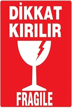 Selim Etiket Dikkat Kırılır Etiketi 70x80 Mm 500 Adet Rulo