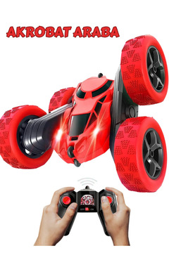 Boratila Toys Uzaktan Kumandalı Işıklı Şarjlı 2.4 Ghz Kırılmaz Akrobat Araba