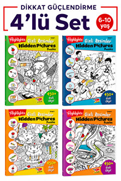 Dikkat Atölyesi Yayınları Hidden Pictures Gizli Resimler 4'lü Set (6-10 Yaş)