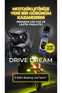 DRİVE DREAM 2 ADET BAYKUŞ LED SİS FARI ÇAKARLI ÇİFT RENK SARI-BEYAZ MOTO-OFFROAD-SUV-İŞ MAKİNESİ