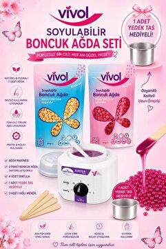 Vivol SİR AĞDA ISITICI MAKİNE 1 NATUREL+1 PUDRALI PAKET BONCUK AĞDA HEDİYELİ
