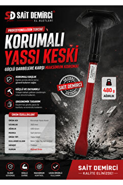 Sait Demirci Kırmızı Korumalı Keski Muhafazalı Yassı Keski Uzunluk : 300 mm Ağırlık :480 Gr Orjinal Kalitesi