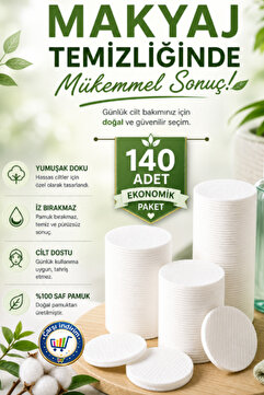 nistabolje 2 Paket 140 Adet Makyaj Temizleme Pamuğu Pedi Pamuk