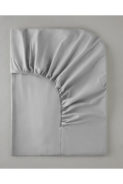 English Home Düz Pamuklu Çift Kişilik Lastikli Çarşaf 160x200 cm Çakıl Taşı
