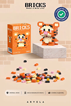 Bricks make a wise life Tigger Mini Blok Oyuncak – Kaplan Figür – Mikro Blok Koleksiyon Oyuncağı