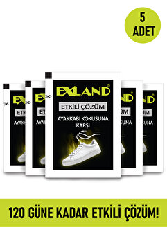 Exland Ayakkabı Koku Giderici Toz – 5'li Paket | 120 Güne Kadar Etkili | Kötü Koku Çözümü