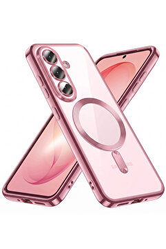Rivor Samsung Galaxy S26 Plus Kılıf Kamera Korumalı Magsafe Wireless Şarj Şeffaf Kenarları Renkli Kapak