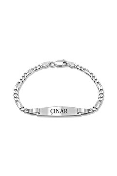 Agai Silver Isimli Model Gümüş Çocuk Künyesi Bileklik