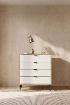 SARMOBİ Arden 4 Çekmeceli Şifonyer 90x88x40 cm Beyaz – Modern Tasarım