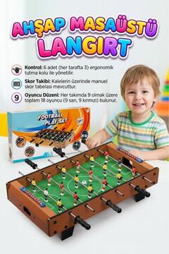 Tıfıl Toys Ahşap 2 Kişilik Masaüstü Langırt! 6 Kollu 2 Toplu 51cm Skor Tabelalı Eğlenceli Futbol Oyunu
